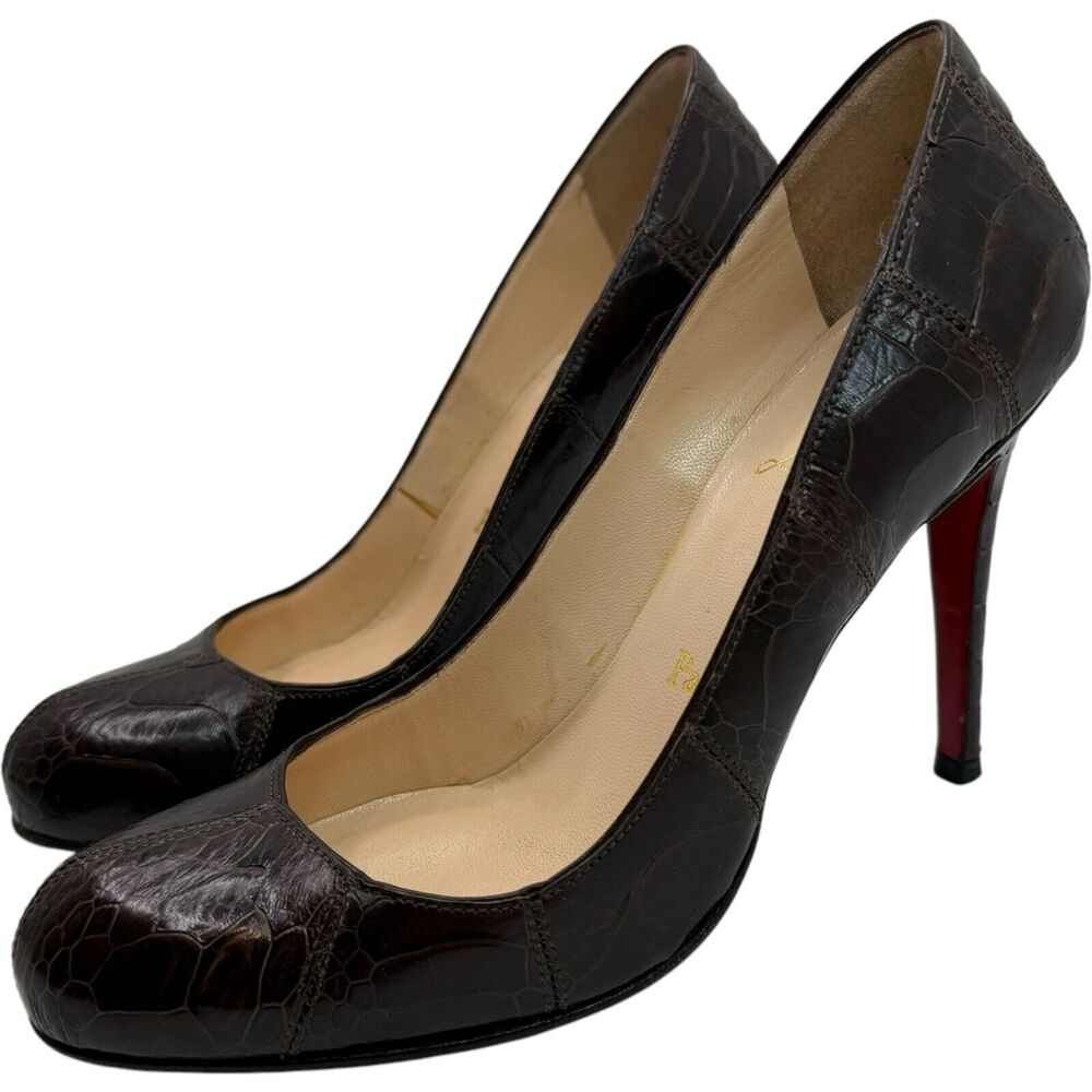 Christian Louboutin Simple Pump Ostrich Leg Leather Size 37 - Picture 8 of 15